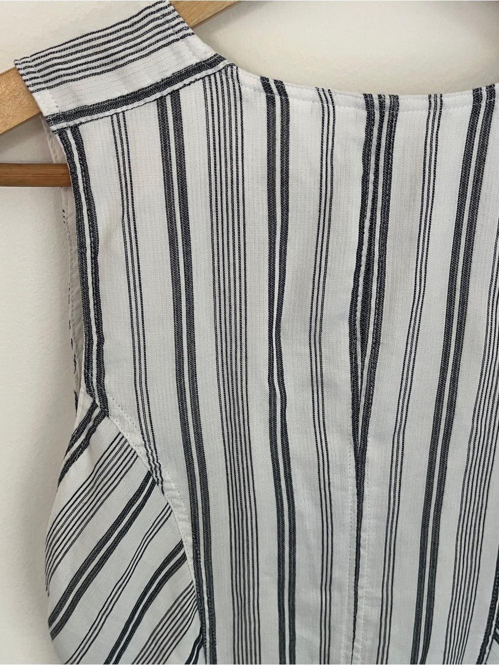 NWOT Loft Outlet petite gray and white striped button front sun dress 75% cotton - Picture 5 of 7
